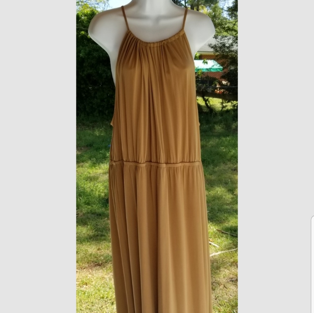Lane Bryant Tan Halter Top Dress Size 18/20 Plus Size Romper Dress